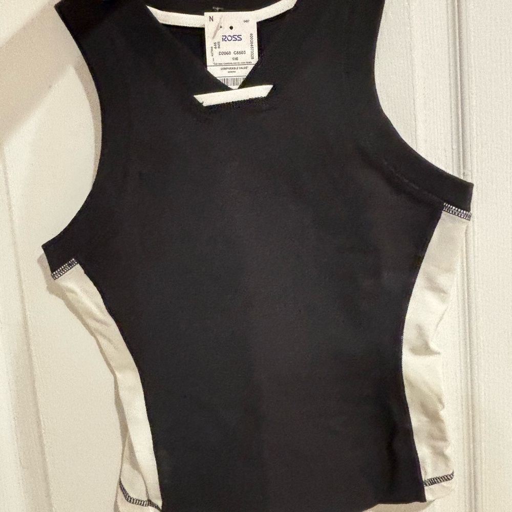 FP Movement by Free People Black and Cream Tank Top